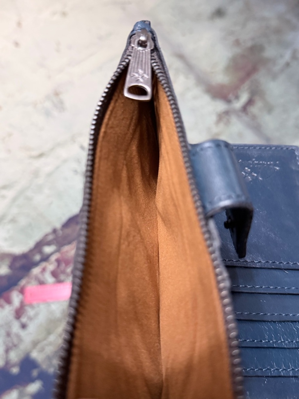 Dark Navy Leather Nazari Wallet by Patricia Nash - Picture 6 of 9